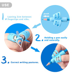 Bribobo 6-pack Pencil Grips suitable for both right- and left-handed kids.