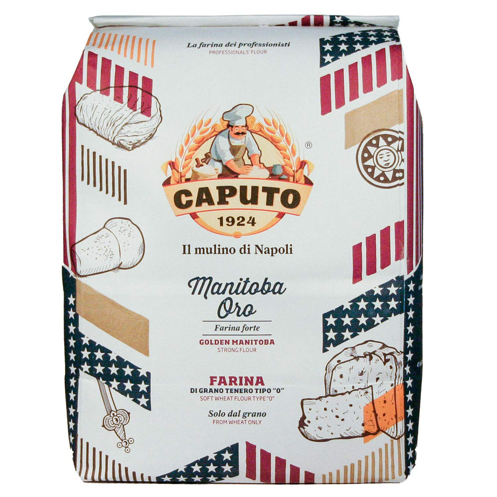 BrickOvenBaker Mulino Caputo Manitoba Oro Tipo 0 flour bag ideal for artisanal dough.