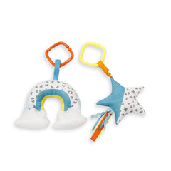 Bright Starts Learn-to-Sit seat two-position feature for recline and upright play.