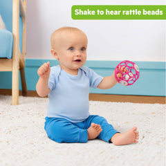 Bright Starts Oball lightweight rattle for travel and on-the-go play.