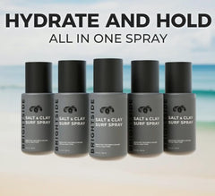 BRIGHTSIDE Salt and Clay Surf Spray bottle side view highlighting clean, alcohol-free formula
