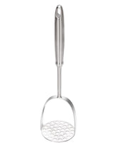Brigii potato masher highlighting the 37-hole design for smooth mashing