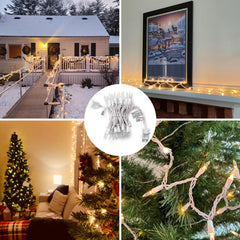 Brillarlights white wire string lights highlight mantles and windows