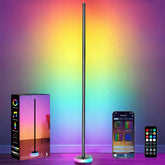 BRINGUX Smart Corner Floor Lamp viewed from an angle, showcasing a stable star-ring base.