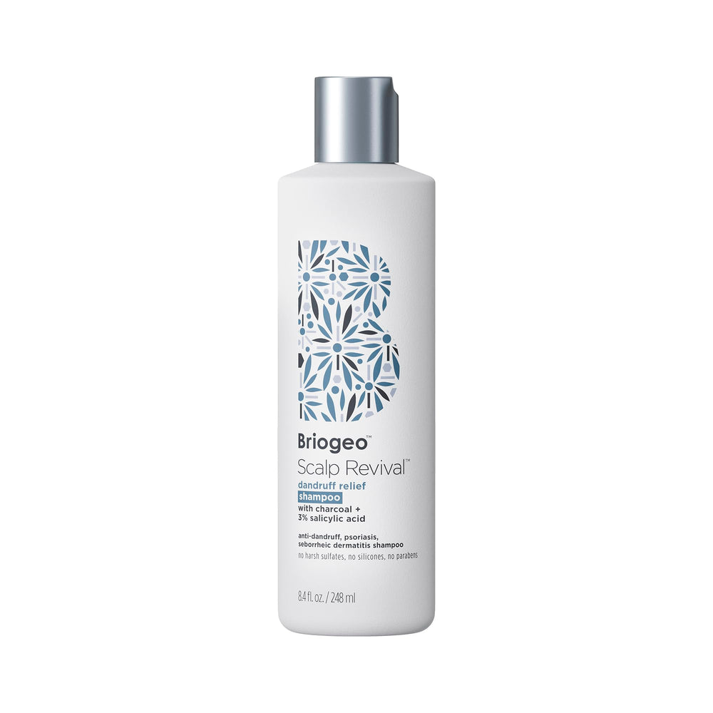 Briogeo Scalp Revival bottle with charcoal for purified scalp