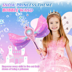 Britik Bubble Wands LED light action adds visual magic during bubbling adventures.