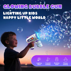 Britik LED lights illuminate colorful bubbles for magical evening play.