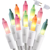 Brizled pastel string lights 150-count brighten Easter indoors with a soft glow.