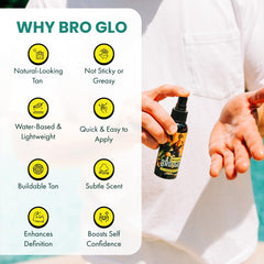 Bro Glo self tanner foam texture mousse for a light, natural color.