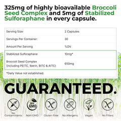 BrocElite Mara Labs Plus bottle closeup highlighting label and key claims