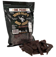 Bronco Billy's jerky bag shows hickory-smoked old-country flavor for on-the-go snacking