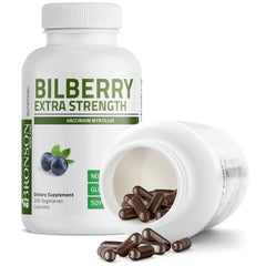 Bronson Bilberry packaging front shows non GMO vegan supplement clearly.