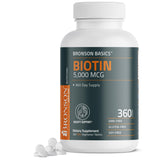 Bronson Biotin 5,000 mcg tablet front view for daily beauty support