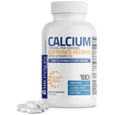 Bronson Calcium 1200mg tablets in bottle for steady release throughout the day.