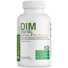 Bronson DIM 200mg bottle label close up showing ingredients.