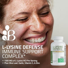 Bronson L-Lysine Defense garlic visual highlighting immune support possibilities.