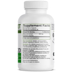 Bronson Maca Root capsules close-up for daily energy support.