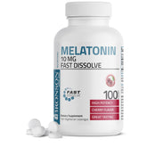 Bronson Melatonin cherry tablets dissolve quickly for easier sleep support.