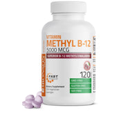 Bronson Methyl B12 lozenge bottle displaying label for energy and brain support