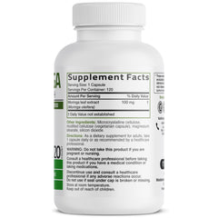 Bronson Moringa capsules closeup; easy-to-swallow capsules for daily use.