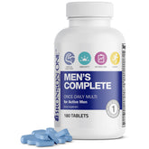 Bronson ONE daily multivitamin bottle close-up for active men, supporting energy.