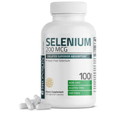 Bronson Selenium 200 mcg bottle front for daily trace mineral support.