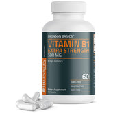 Bronson Vitamin B1 Extra Strength 500 mg bottle shown for daily wellness routines