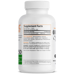 Bronson Vitamin C 1000mg tablet back view showing label details