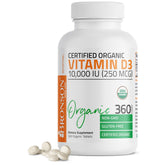 Bronson Vitamin D3 10,000 IU organic bottle label for immune support and bone health
