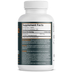Bronson Vitamin K2 MK-7 label close-up showing 100 mcg potency.