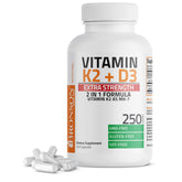 Bronson Vitamin K2 MK-7 with D3 bottle front view for daily bone and heart support