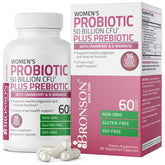 Bronson Women's Probiotic 50B bottle for daily digestive and immune support.