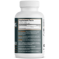 Bronson Zinc 50mg tablets closeup, showing easy-to-swallow vegetarian tablets
