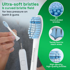 Brushmo BM658 multi-point cleaning reaches gumline and between-teeth areas.