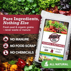 BRUT WORM FARMS thriving garden scene showcasing lush blooms with organic nourishment.