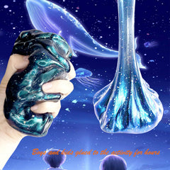 BSINHTIY Galaxy Glitter Slime Kit swirled textures inspire imaginative shaping.
