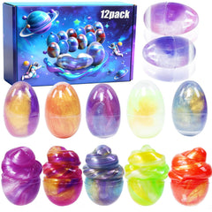 BSINHTIY Galaxy Slime Eggs kit in gift box for sharing and gifting.