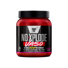 BSN N.O.-XPLODE VASO bottle pour suggests quick energy for workouts