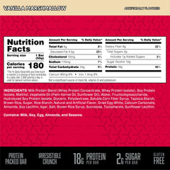 BSN Protein Crisp Bar Vanilla Marshmallow cut reveals protein blend and chewy crunch between meals