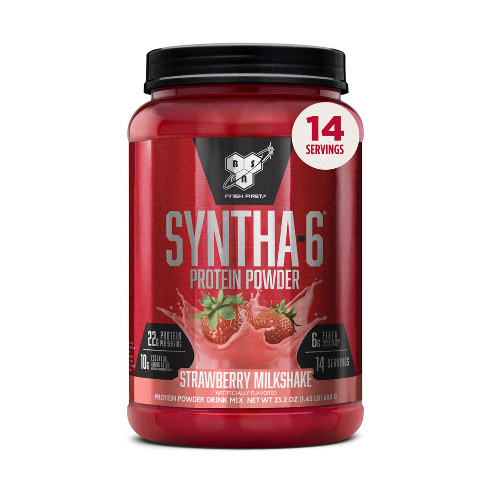 BSN SYNTHA-6 premium protein powder jar supports post-workout recovery.