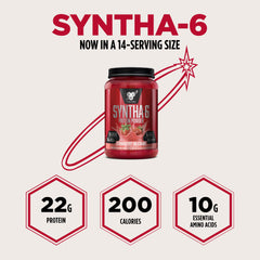 BSN SYNTHA-6 scoop beside powder for easy mixing.