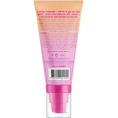 B.TAN lotion being applied to face for buildable sun-kissed color