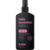 B.TAN SPF 7 tanning oil bottle in sunlit setting for deep tan.