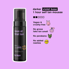 B.TAN Violet application mitt used for ultra-smooth results