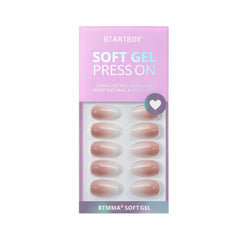 BTArtbox Almond Press-On Nails close-up ombre texture detail