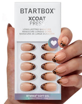 BTArtbox Espresso Leopard almond nails show a natural, flexible finish for everyday wear.