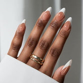 BTArtbox French Tip Press-On Nails almond shape for salon-like at-home wear