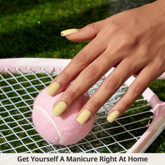 BTArtbox Lemon Sprint nails with glue for quick tool-free DIY wear