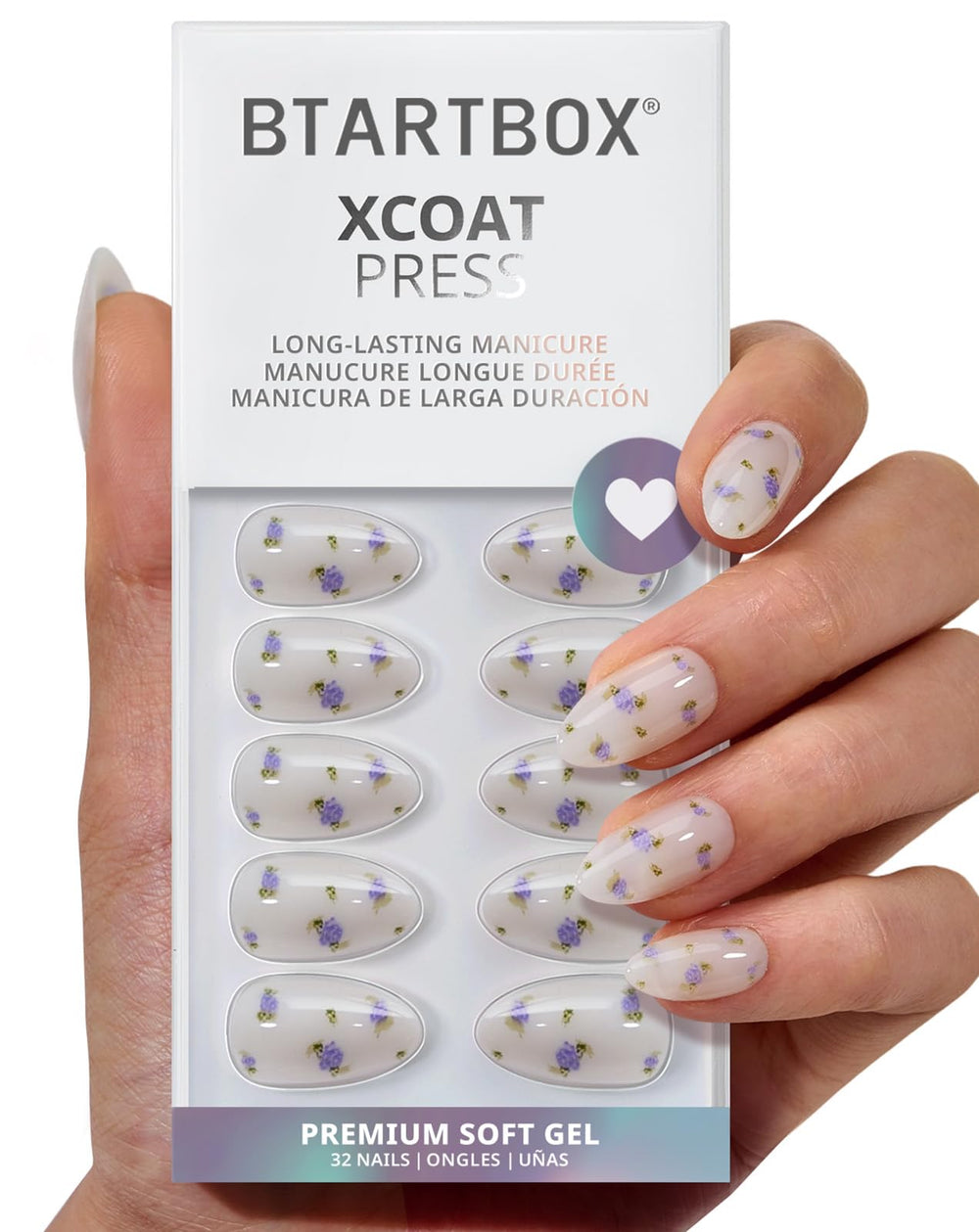 BTArtbox Pathside Lilac nails close-up with glossy finish for daily wear