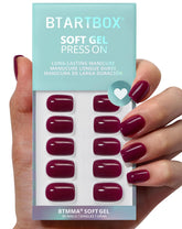 BTArtbox plum red squoval nails kit for quick home manicure